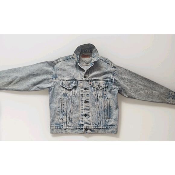 Vintage 80’s 90’s Levis Acid Wash 70507 0219 Denim Trucker Jean Jacket Men’s S - Picture 1 of 11